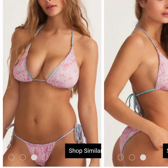 LOVESHACKFANCY X HURLEY - UNDER THE SEA REVERSIBLE BRAIDED BOTTOMS - Picture 3 of 3